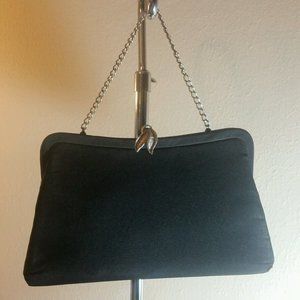 Vintage Admiral Evening Bag Purse Clutch Silver Chain Handle Handbag 9.5" x 6"